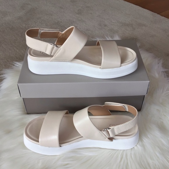 FRANCO SARTO Leather Flarform Sandals - Picture 5 of 8